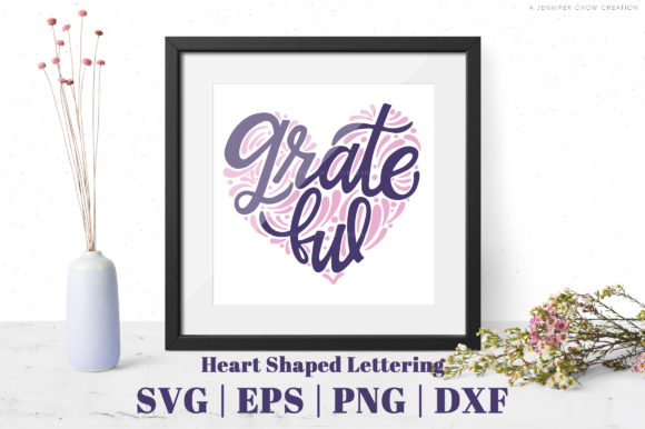 Review: Heart Shaped Grateful Hand Lettering SVG