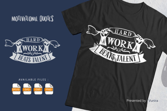 Reviewing Hard Work Beats Talent Lettering Quote
